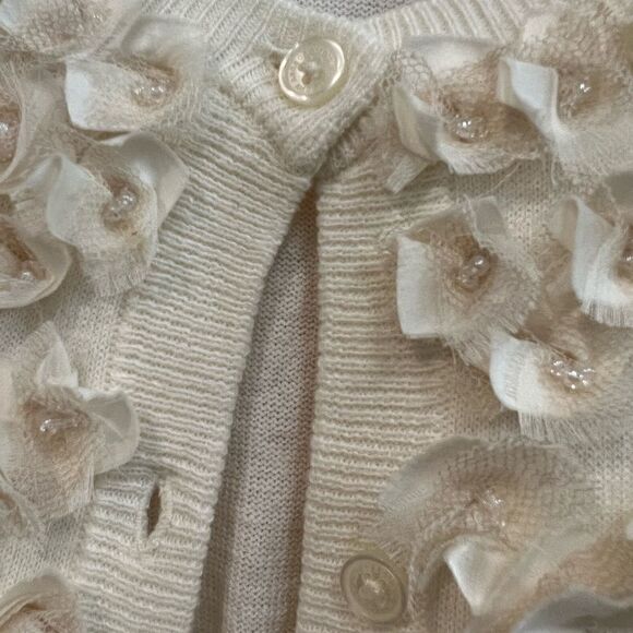 Gorgeous Abercrombie & Fitch size medium cardigan with floral and bead accent - Picture 6 of 7